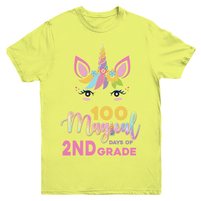 100 Magical Days Of 2Nd Grade School Unicorn Girl Gift Youth Youth Shirt | Teecentury.com