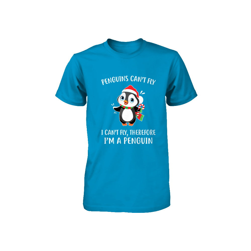 Funny Penguin I Can't Fly Christmas Gift Youth Youth Shirt | Teecentury.com