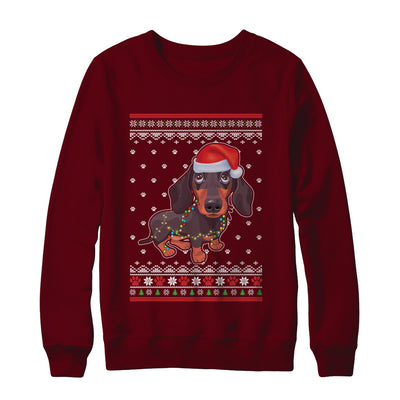 Dachshund Christmas Ugly Sweater Lights Dog Xmas Gift T-Shirt & Sweatshirt | Teecentury.com