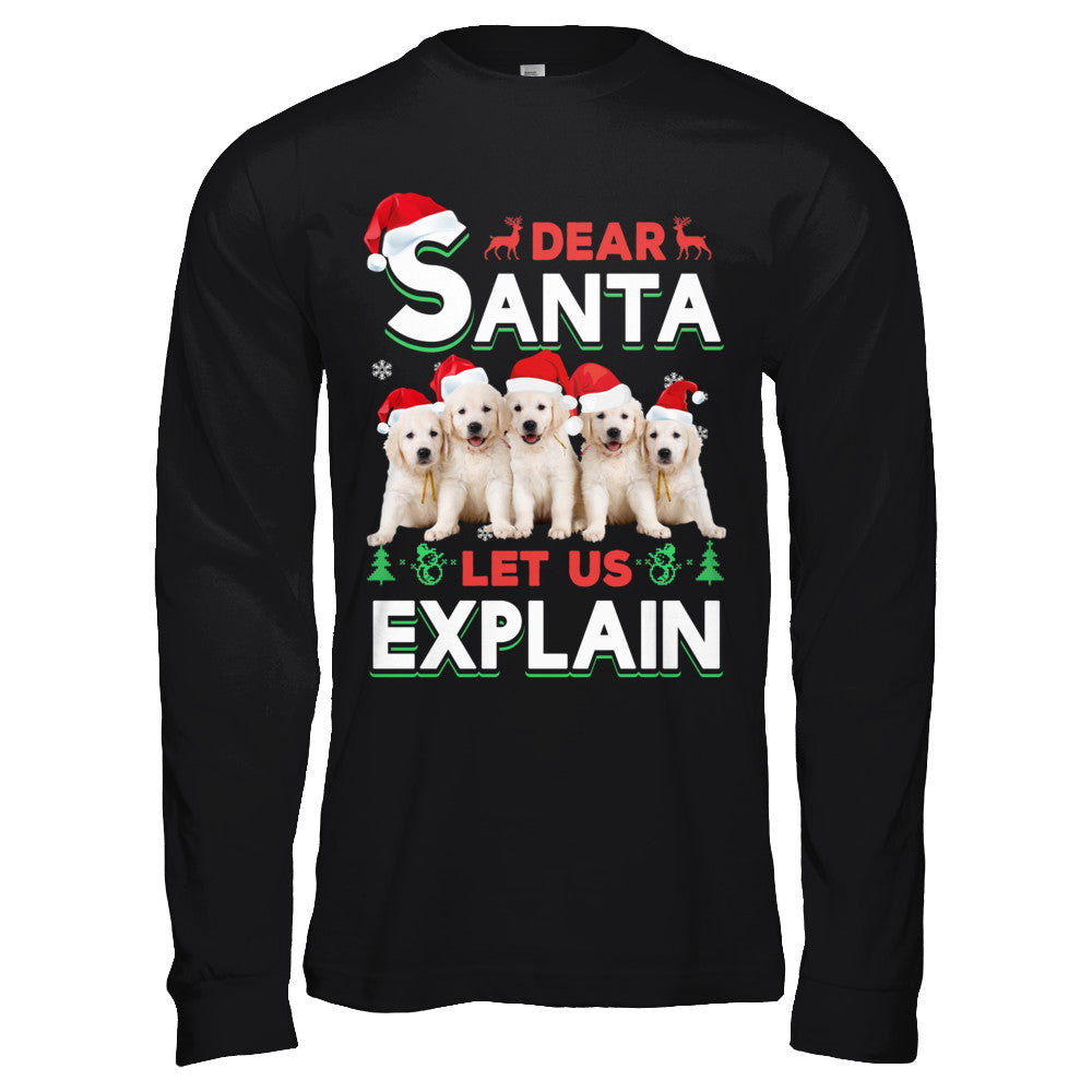 Dear Santa Funny Golden Retriever Puppies Christmas Gift T-Shirt & Hoodie | Teecentury.com