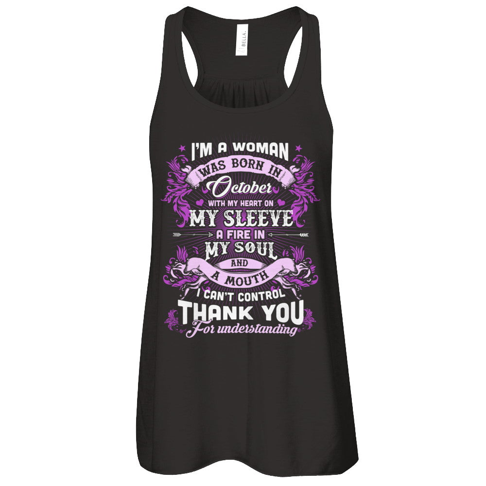 I'm A Woman Was Born In October With My Heart Birthday T-Shirt & Tank Top | Teecentury.com