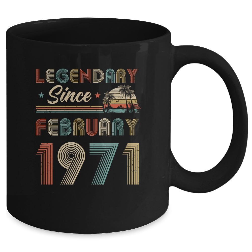 51th Birthday Gift 51 Years Old Legendary Since February 1971 Mug Coffee Mug | Teecentury.com