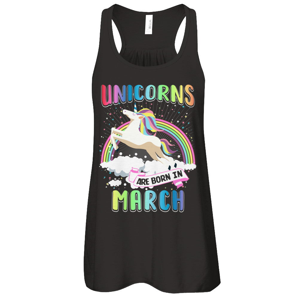 Unicorns Are Born In March Colorful Fun Birthday T-Shirt & Tank Top | Teecentury.com