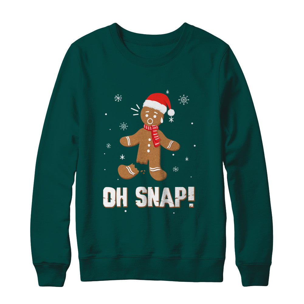 Oh Snap Funny Gingerbread Man Cute Christmas T-Shirt & Sweatshirt | Teecentury.com