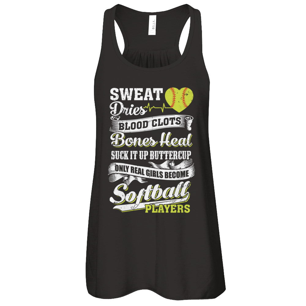 Real Girls Become Softball Players T-Shirt & Tank Top | Teecentury.com