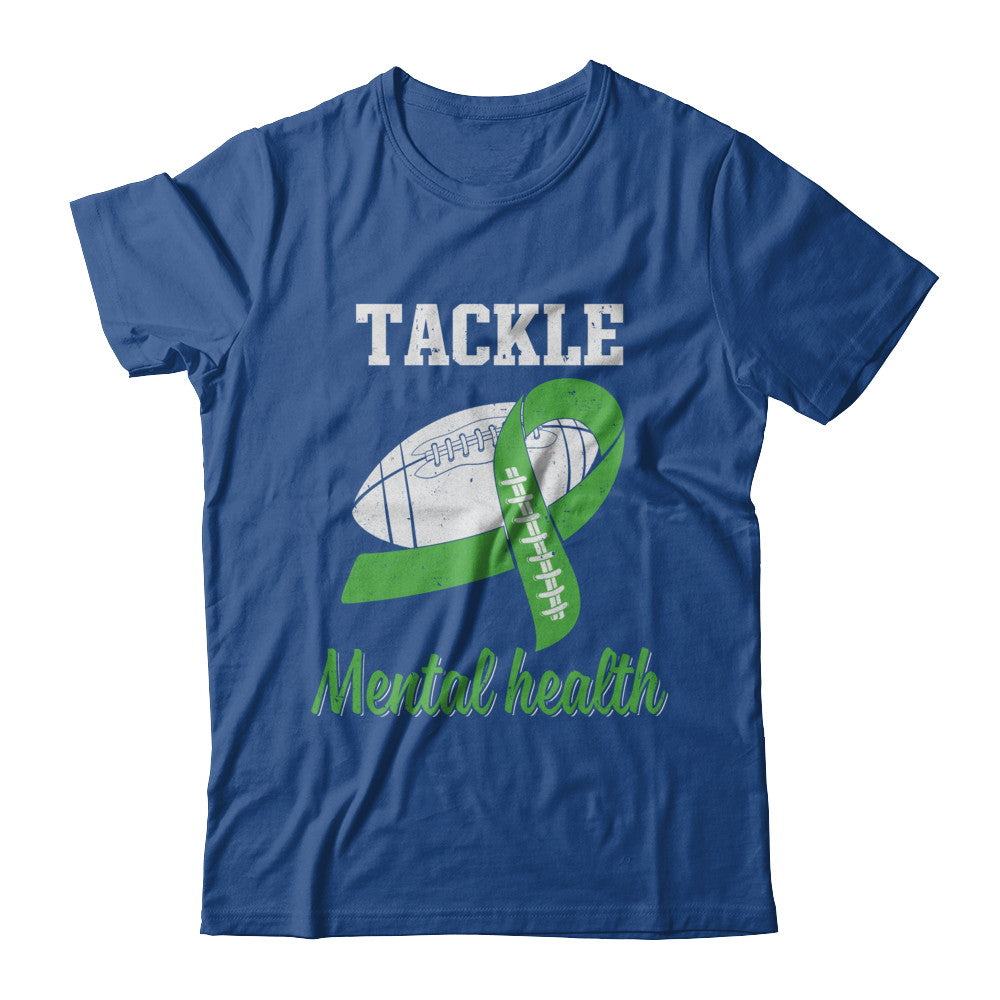Football Survivor Tackle Green Mental Health Awareness T-Shirt & Hoodie | Teecentury.com