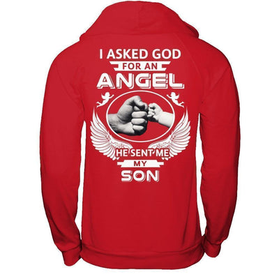 I Asked God For An Angel He Sent Me My Son T-Shirt & Hoodie | Teecentury.com