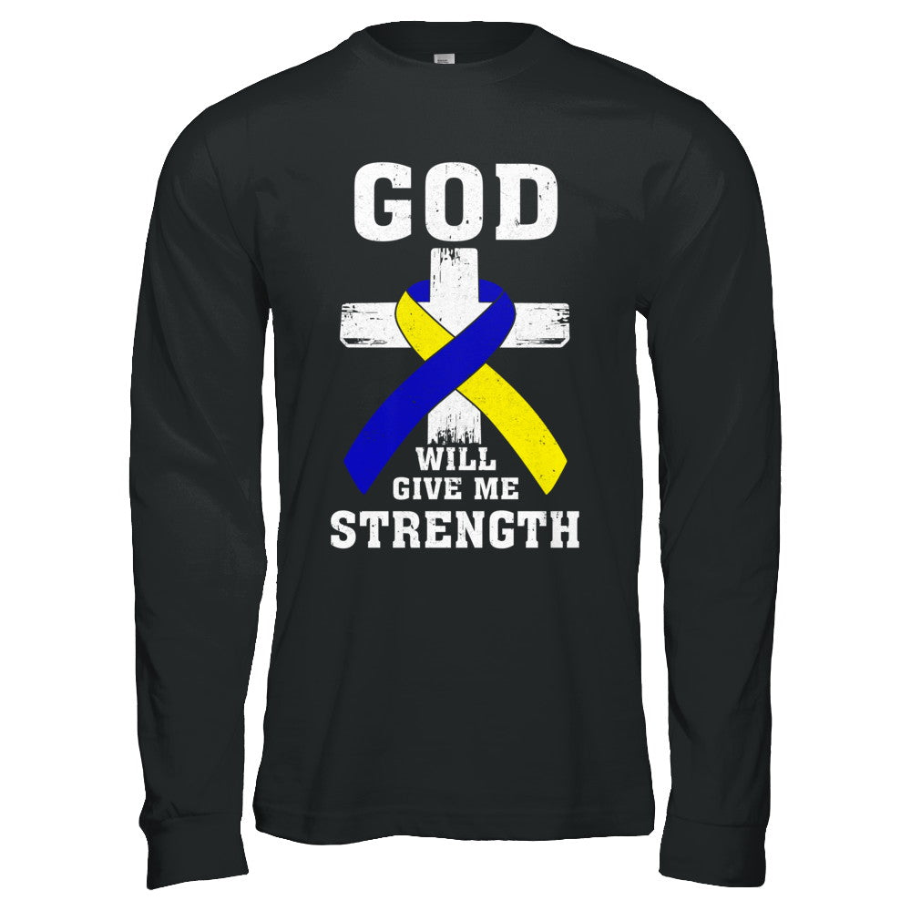 God Will Give Me Strength Down Syndrome Ribbon Gift T-Shirt & Hoodie | Teecentury.com