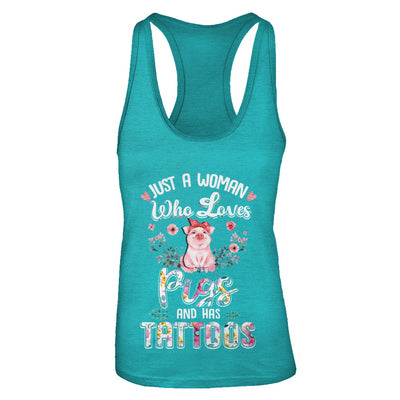 Just A Woman Who Loves Pigs And Has Tattoos T-Shirt & Tank Top | Teecentury.com