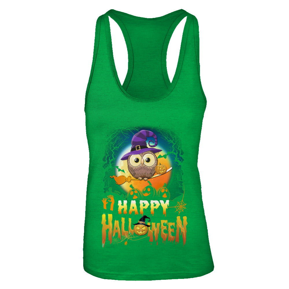 Happy Halloween Owl Witch T-Shirt & Tank Top | Teecentury.com