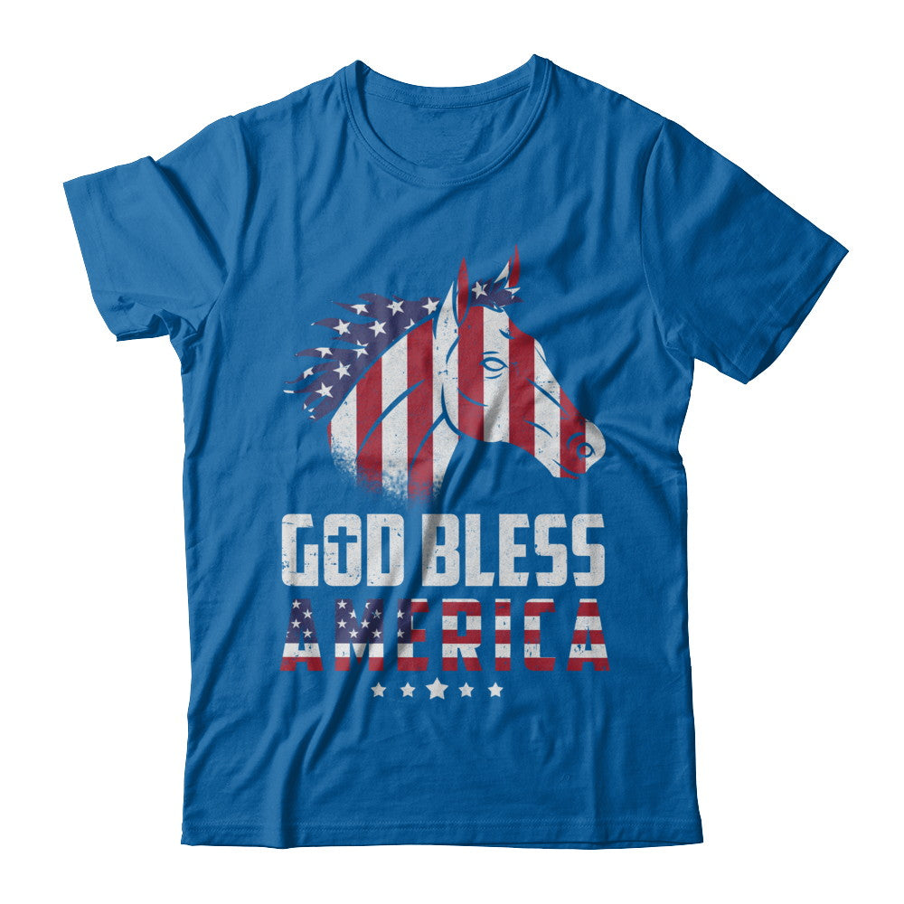 God Bless America Horse American Flag 4Th Of July T-Shirt & Hoodie | Teecentury.com
