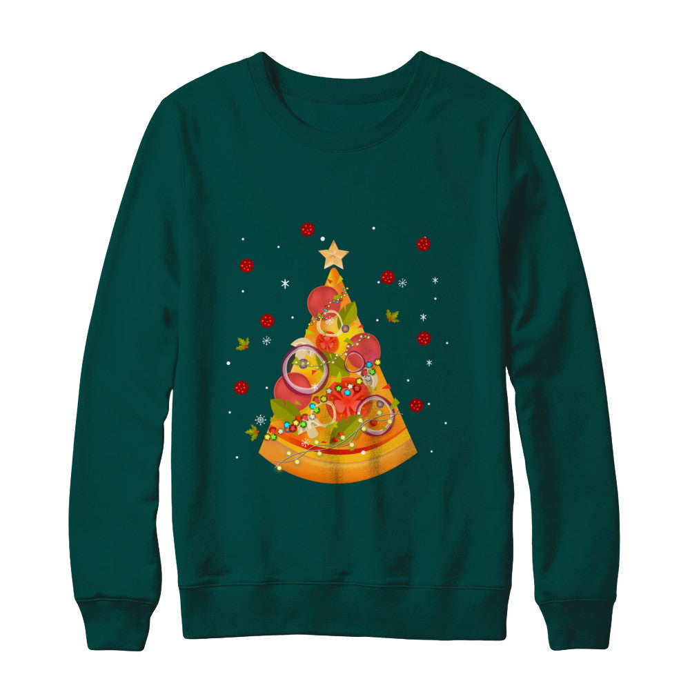 Funny Pizza Ugly Christmas Tree Gifts T-Shirt & Sweatshirt | Teecentury.com