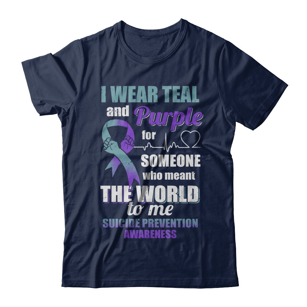 I Wear Teal And Purple For Someone Suicide Prevention Awareness T-Shirt & Hoodie | Teecentury.com