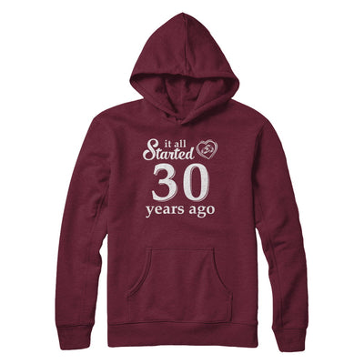 30Th Wedding Anniversary Married Couples 1992 Husband Wife T-Shirt & Hoodie | Teecentury.com