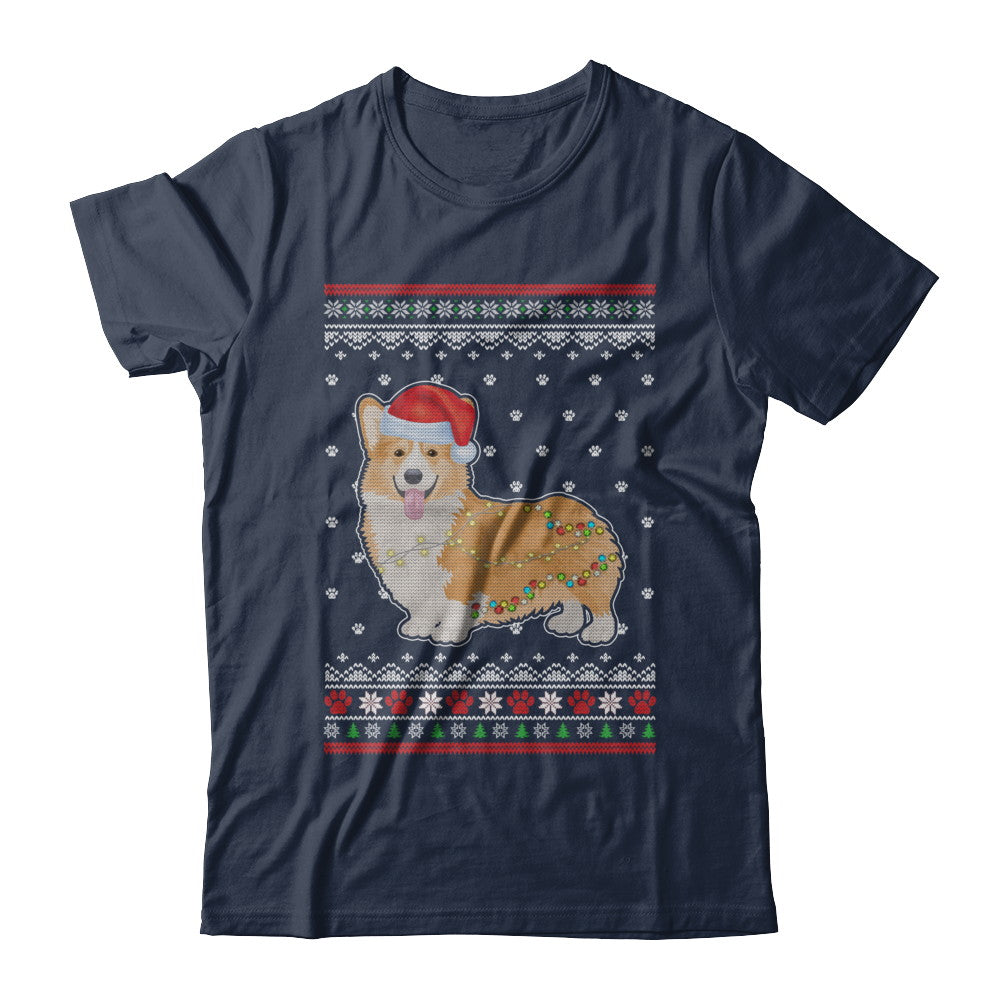 Corgi Christmas Ugly Sweater Lights Dog Xmas Gift T-Shirt & Sweatshirt | Teecentury.com