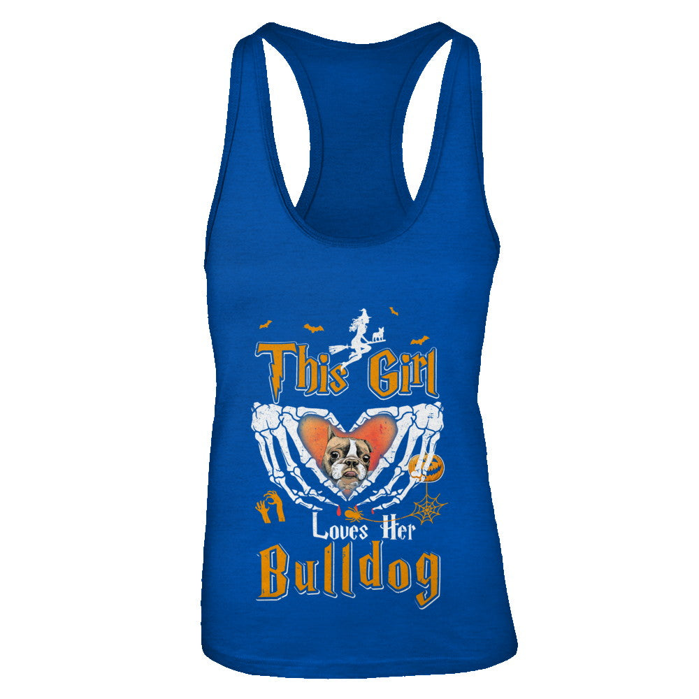 This Girl Love Her Dog Bulldog Halloween T-Shirt & Tank Top | Teecentury.com