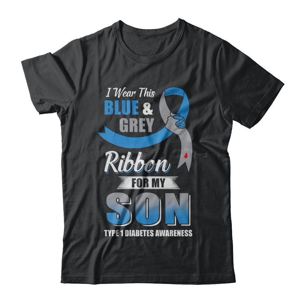 I Wear Blue And Gray For My Son Diabetes Awareness T-Shirt & Hoodie | Teecentury.com