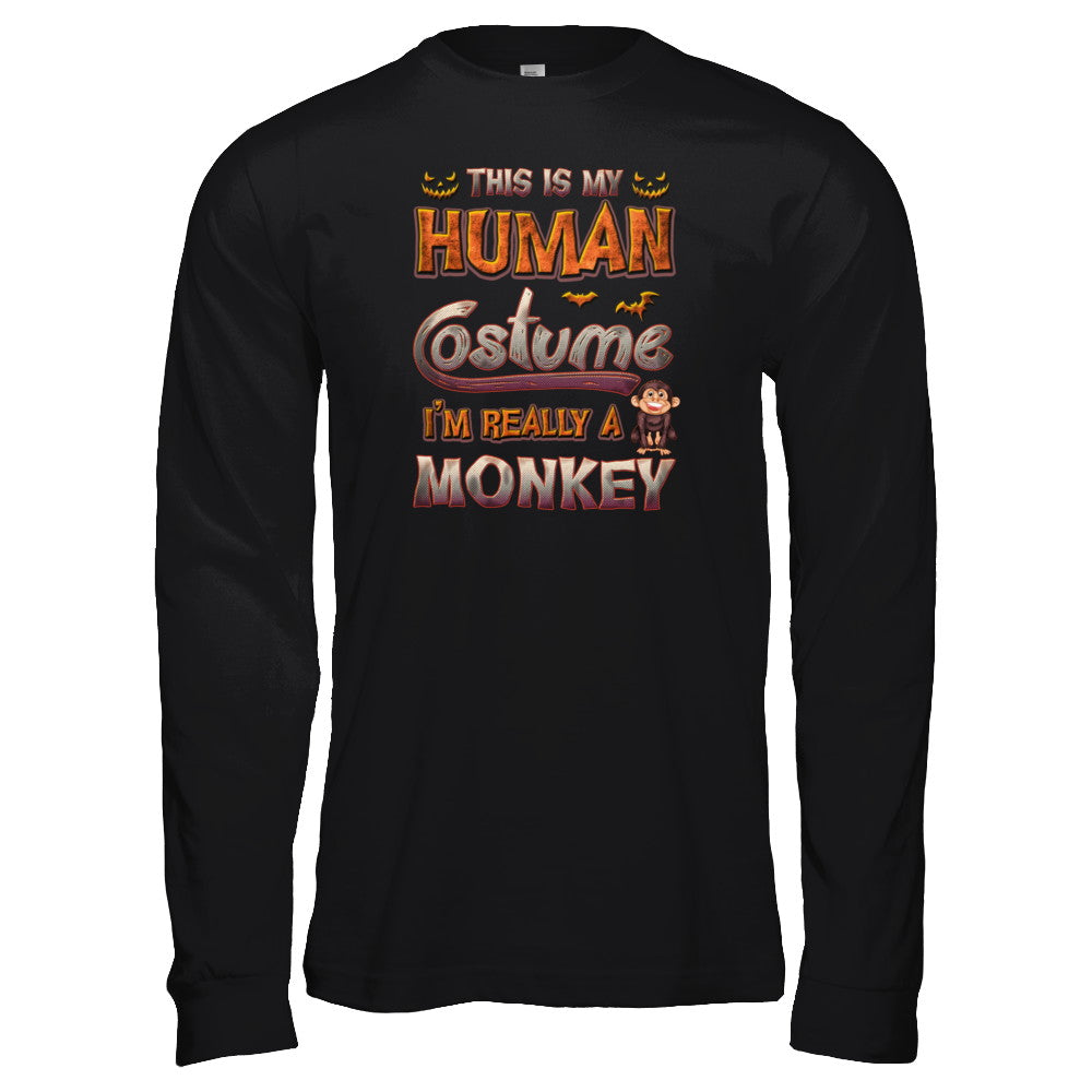 Monkey Halloween My Human Costume I'm Really A Monkey T-Shirt & Tank Top | Teecentury.com
