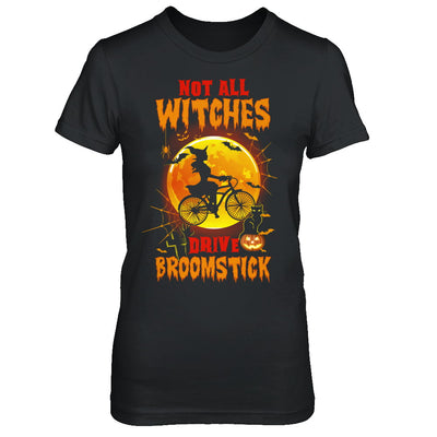 Not All Witches Drive Broom Funny Halloween Bicycle T-Shirt & Sweatshirt | Teecentury.com