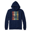 Vintage Retro January 1978 Birth Of Legends 44th Birthday T-Shirt & Hoodie | Teecentury.com