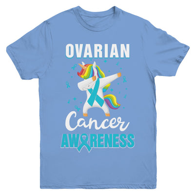 Inspirational Ovarian Cancer Awareness Unicorn Support Youth Youth Shirt | Teecentury.com