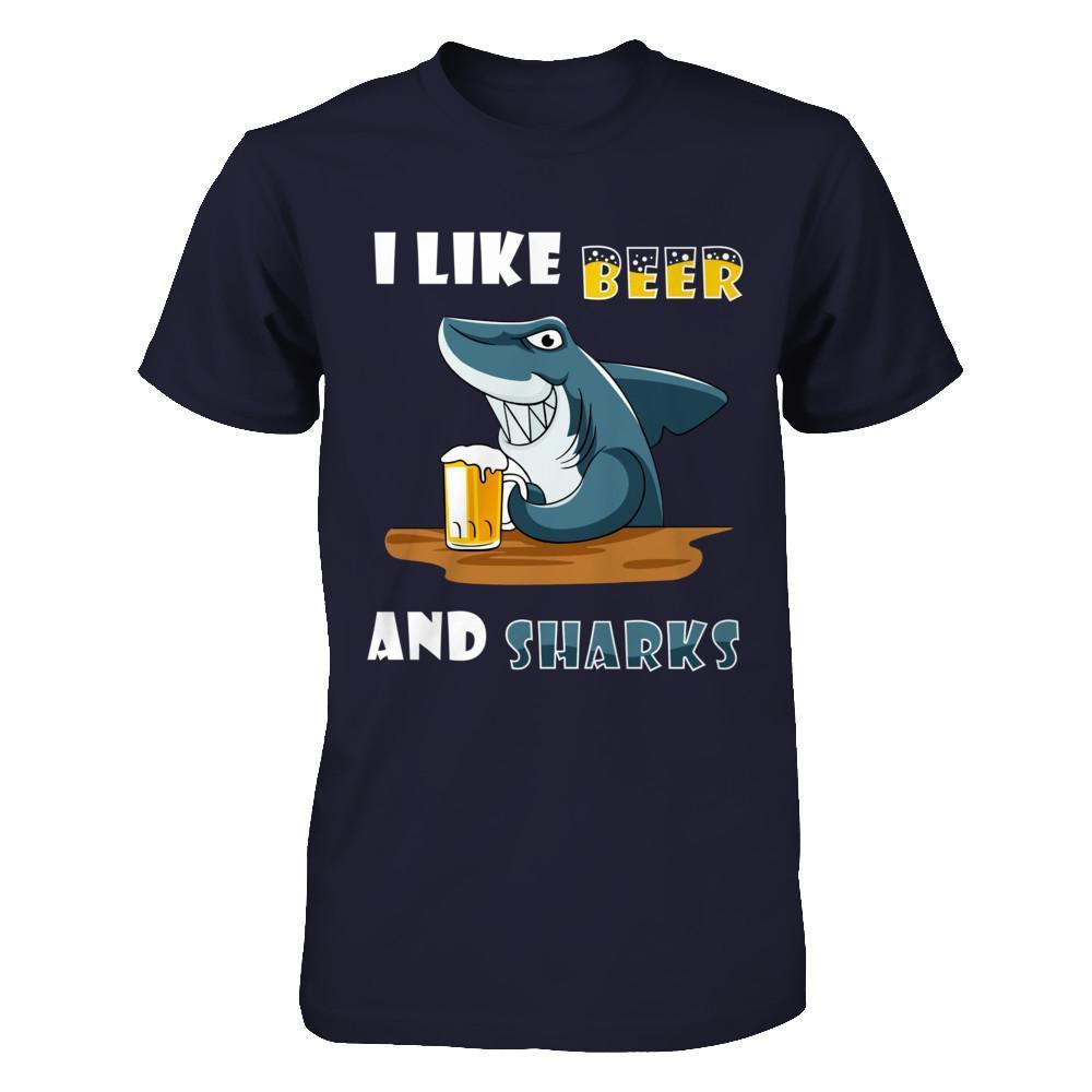 I Like Beer And Sharks T-Shirt & Hoodie | Teecentury.com