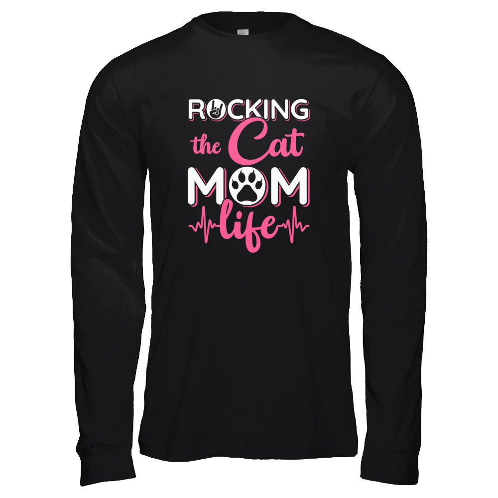 Rocking The Cat Mom Life T-Shirt & Tank Top | Teecentury.com