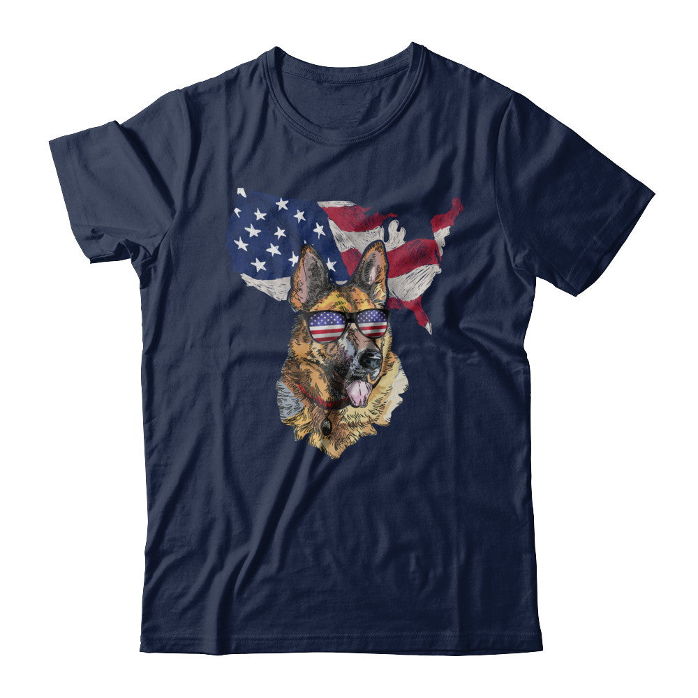 Funny Patriot German Shepherd Dog 4Th Of July American Flag T-Shirt & Hoodie | Teecentury.com