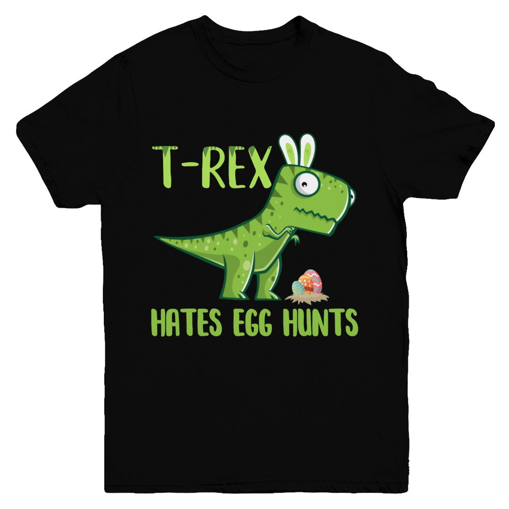 Funny Easter Bunny Dinosaur T-Rex Hates Egg Hunts Youth Youth Shirt | Teecentury.com