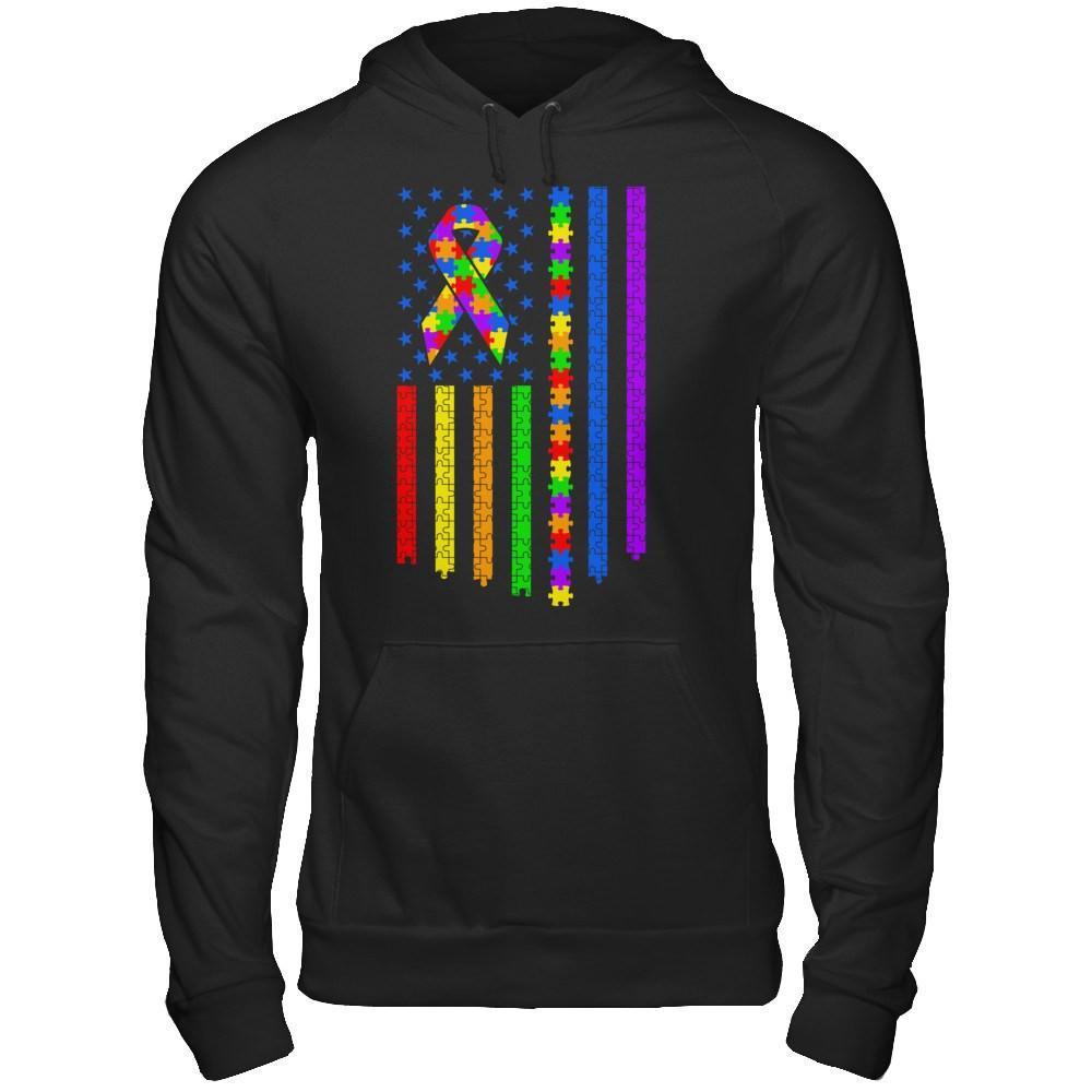 Autism Awarenes American Flag T-Shirt & Hoodie | Teecentury.com