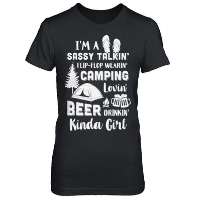 Sassy Talking Flip-Flop Camping Beer Kinda Girl T-Shirt & Hoodie | Teecentury.com