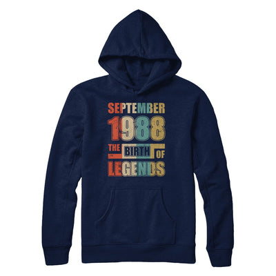 Vintage Retro September 1988 Birth Of Legends 34th Birthday T-Shirt & Hoodie | Teecentury.com