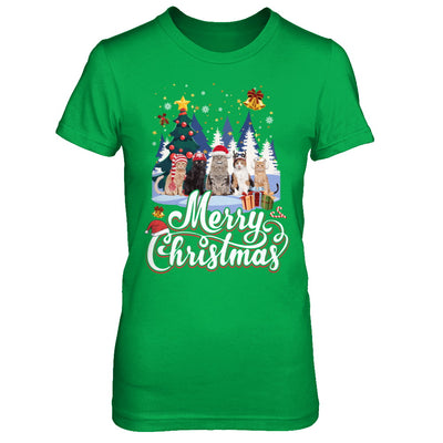 Merry Christmas Cat Women Girls Christmas Gift T-Shirt & Sweatshirt | Teecentury.com