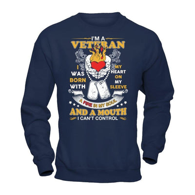 I'm A Veteran I Was Born With My Heart On My Sleeve T-Shirt & Hoodie | Teecentury.com