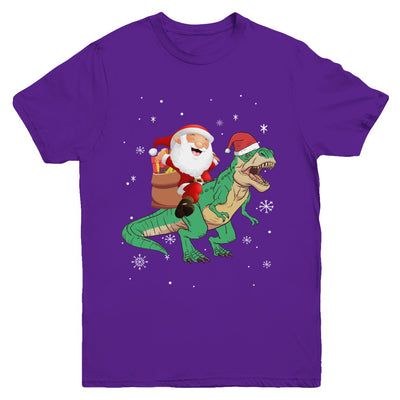 Christmas Santa Kids Dinosaur T-Rex For Boys Kids Youth Youth Shirt | Teecentury.com