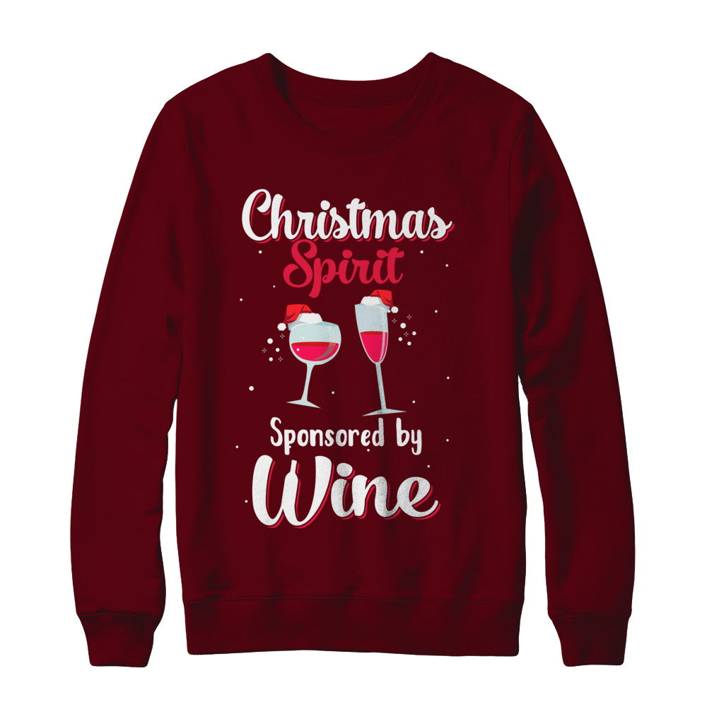 Holiday Party Christmas Spirit Sponsored By Wine T-Shirt & Sweatshirt | Teecentury.com