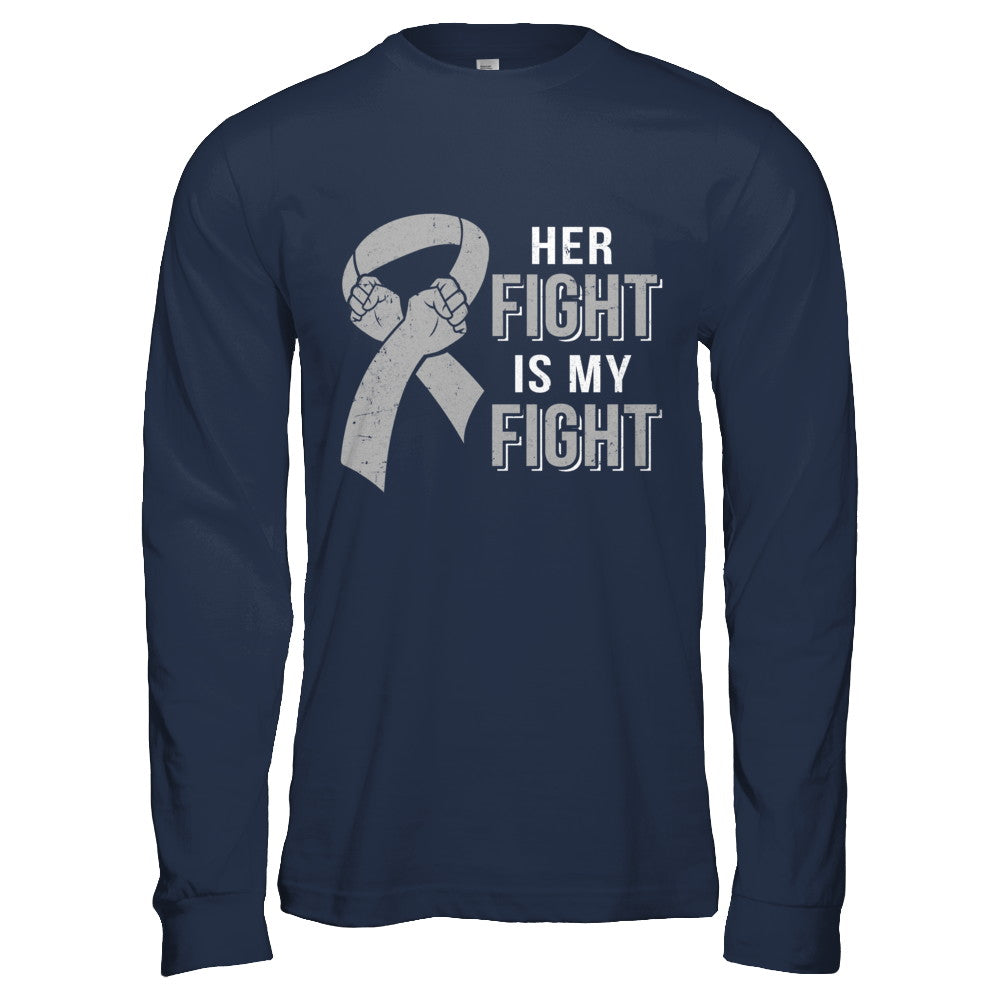 Her Fight Is My Fight Brain Cancer Parkinson's Disease T-Shirt & Hoodie | Teecentury.com