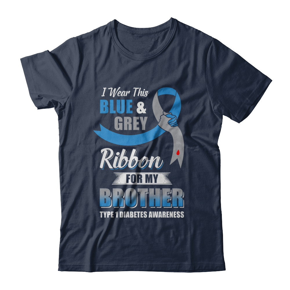 I Wear Blue And Gray For My Brother Diabetes Awareness T-Shirt & Hoodie | Teecentury.com