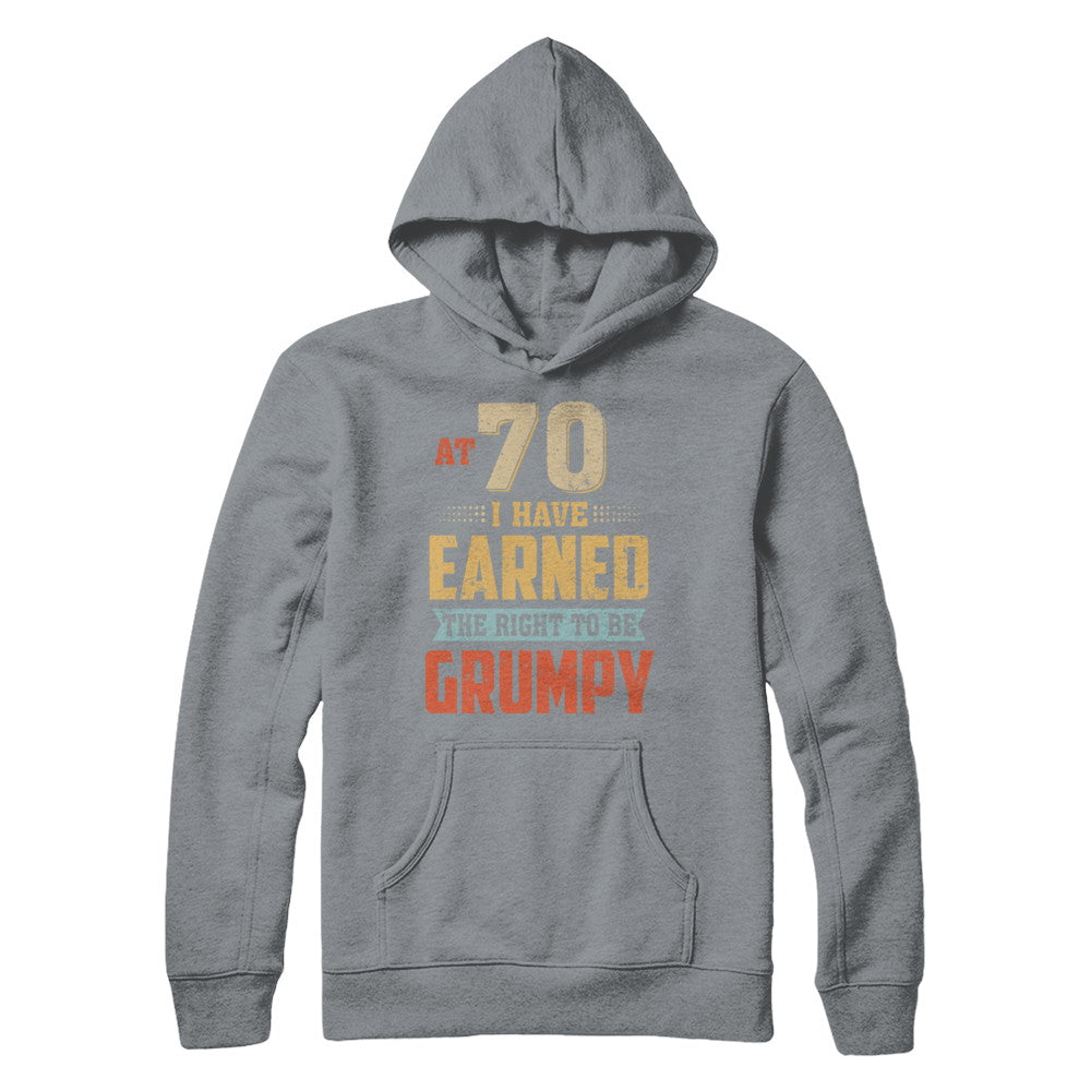 Vintage The Right To Be Grumpy 70th 1952 Birthday Gift T-Shirt & Hoodie | Teecentury.com