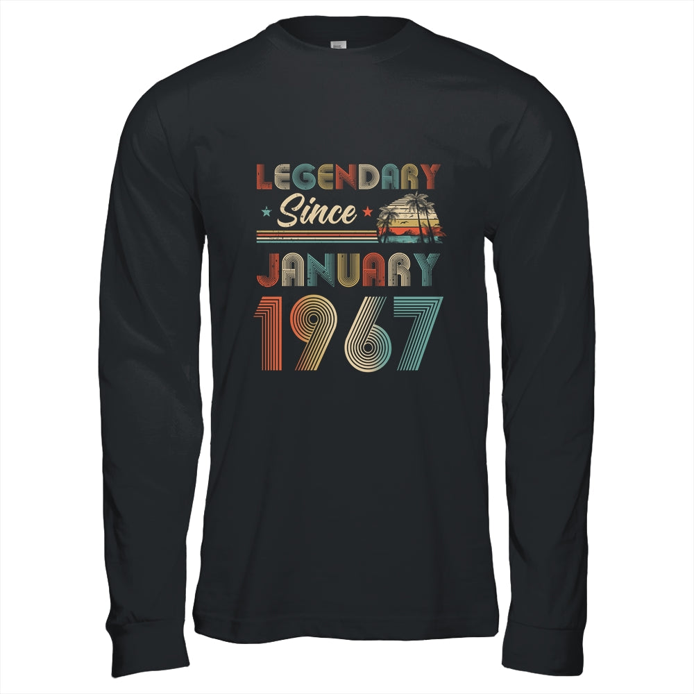 55th Birthday 55 Years Old Legendary Since January 1967 T-Shirt & Hoodie | Teecentury.com
