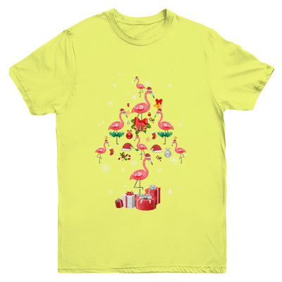 Santa Flamingo Christmas Tree Gift Youth Youth Shirt | Teecentury.com