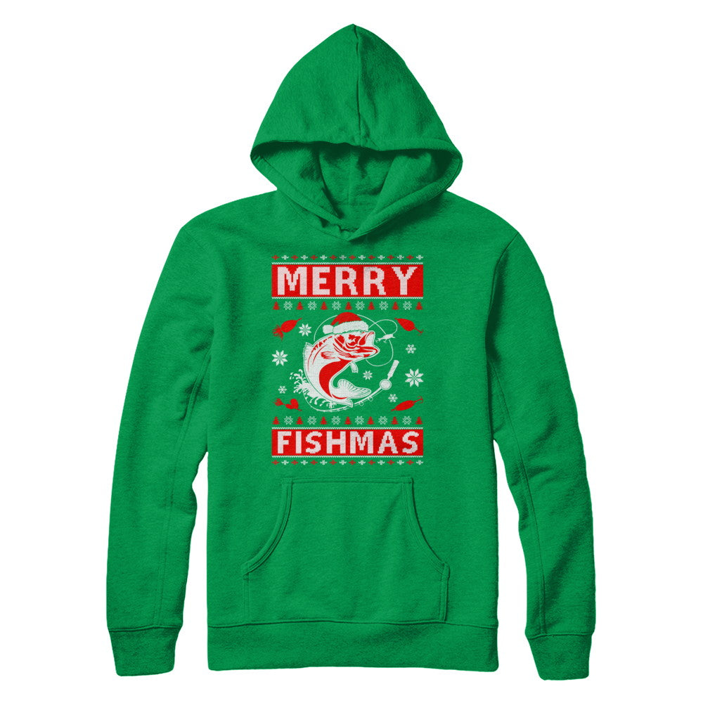 Merry Fishmas Fishing Fish Christmas Sweater T-Shirt & Sweatshirt | Teecentury.com