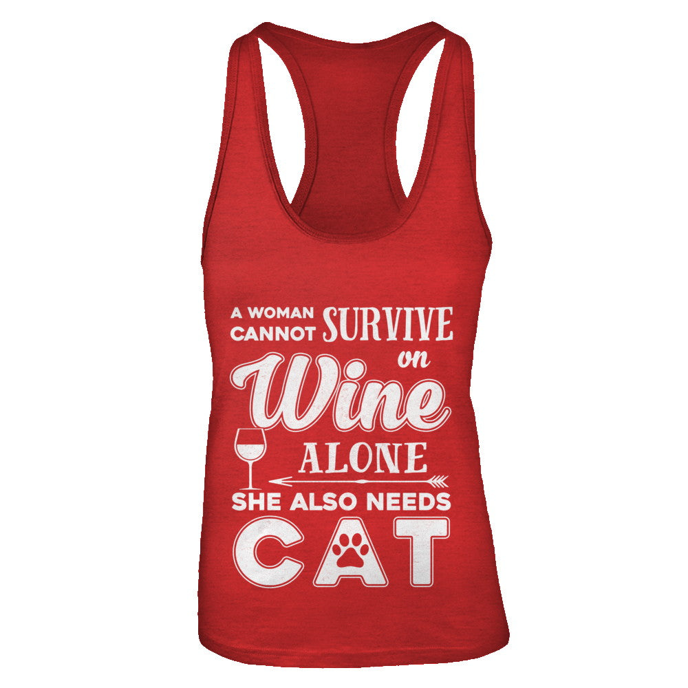 A Woman Cannot Survive On Wine Alone Need Dog T-Shirt & Tank Top | Teecentury.com