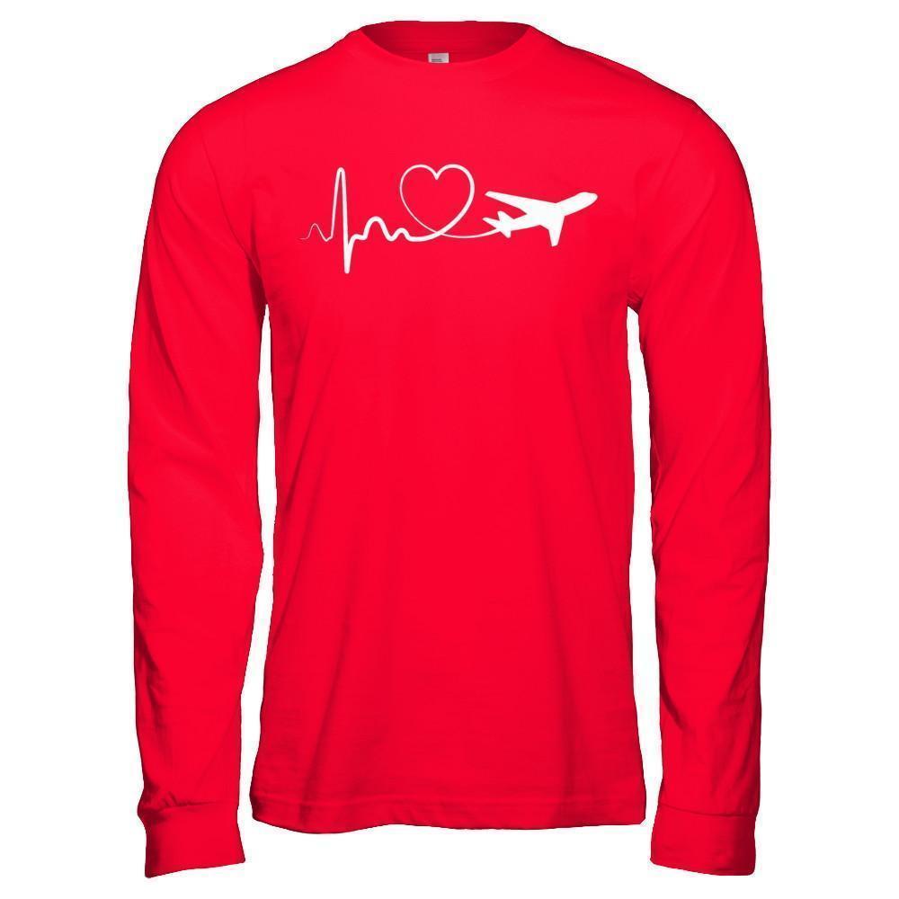 Airplane Fly Flight Planes Heartbeat To Travel Airplane T-Shirt & Hoodie | Teecentury.com