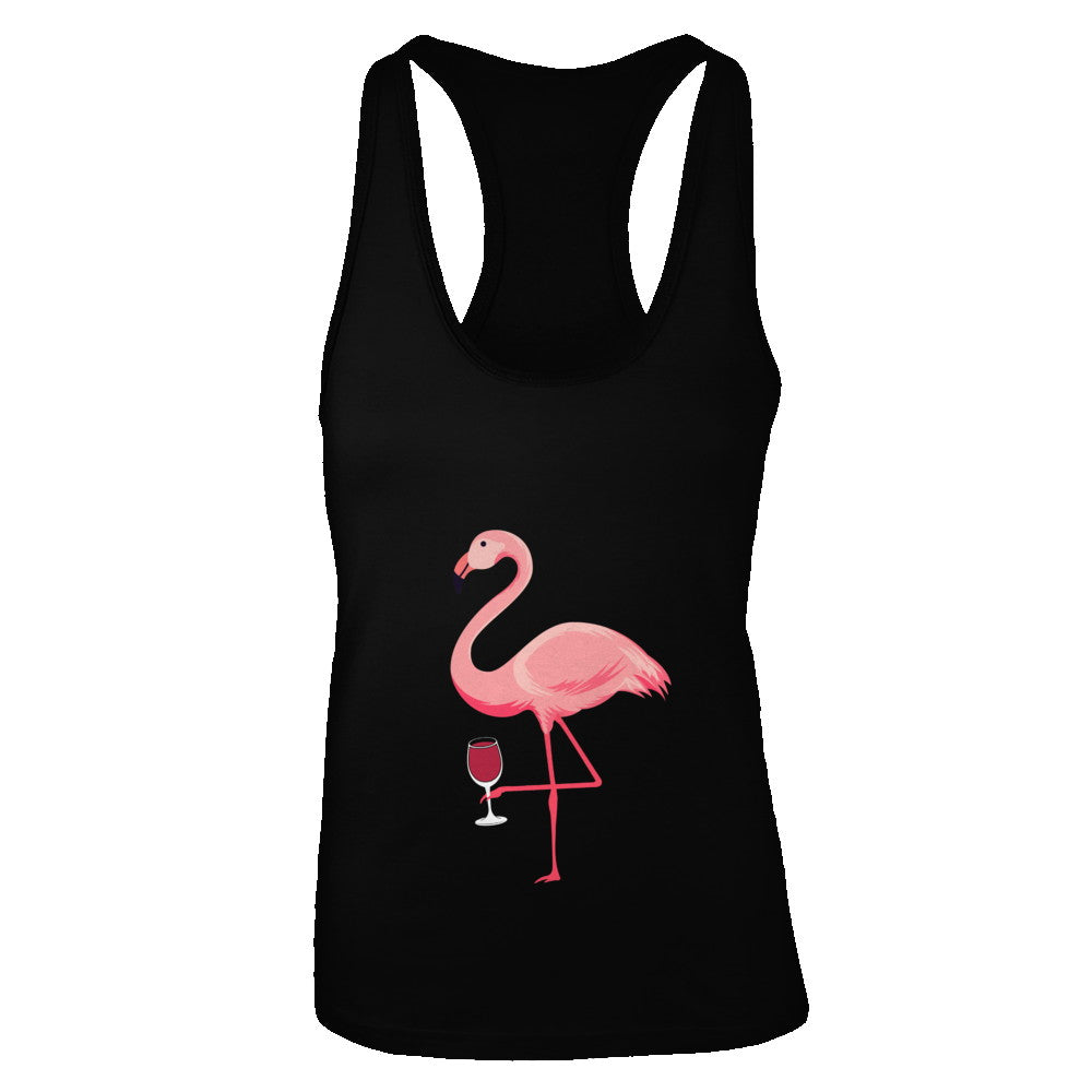 Wine Lover's Pink Flamingo Fun Party Wine T-Shirt & Tank Top | Teecentury.com