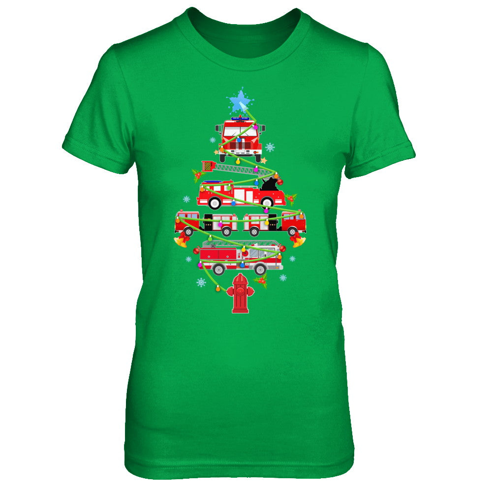 Firefighter Truck Christmas Tree Ornament Decor Gift T-Shirt & Sweatshirt | Teecentury.com