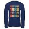 Vintage Retro September 1988 Birth Of Legends 34th Birthday T-Shirt & Hoodie | Teecentury.com