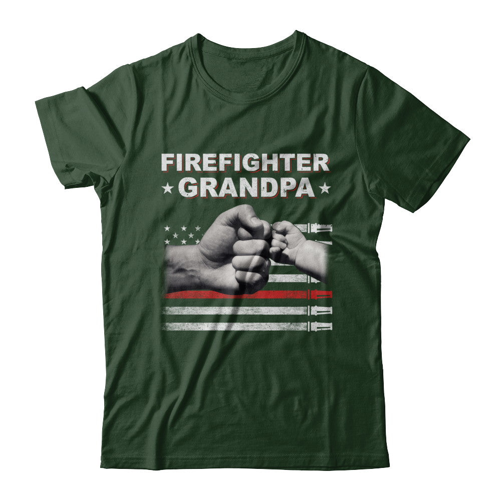 Firefighter Fireman Grandpa American Flag Fathers Day T-Shirt & Hoodie | Teecentury.com
