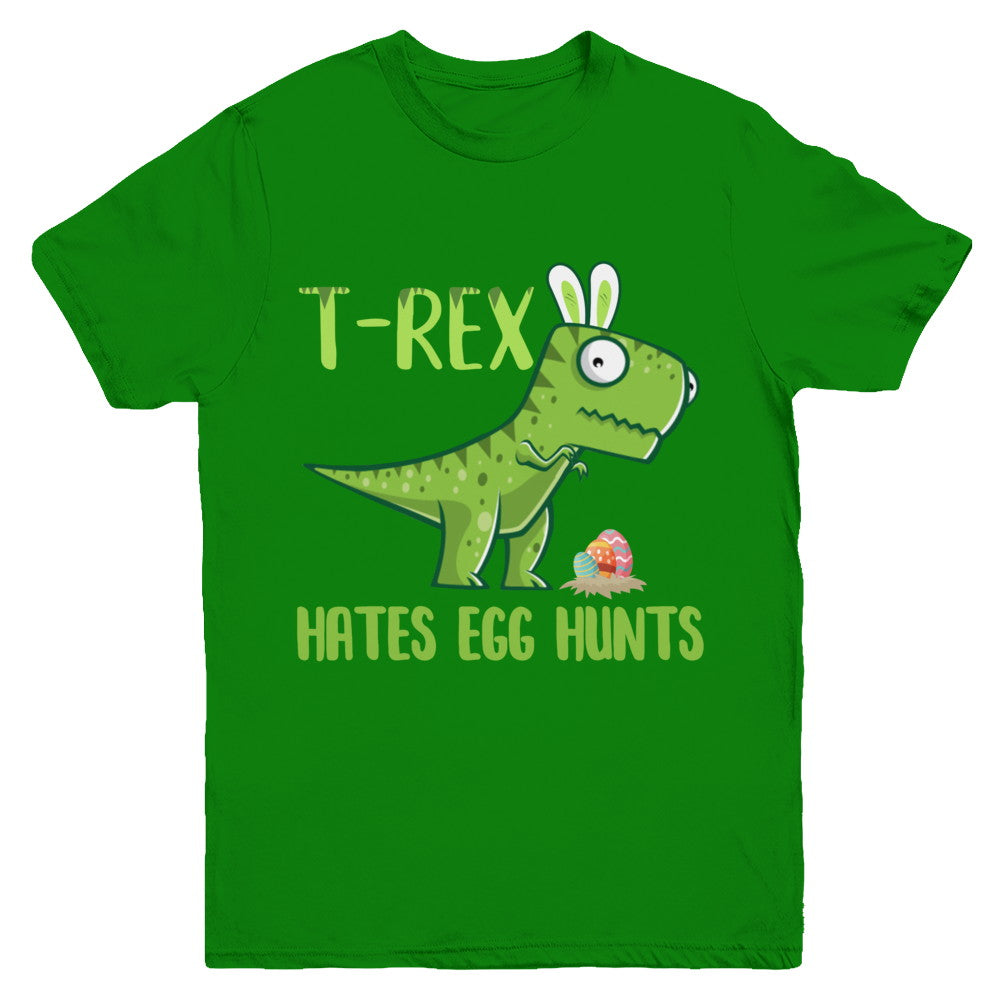 Funny Easter Bunny Dinosaur T-Rex Hates Egg Hunts Youth Youth Shirt | Teecentury.com