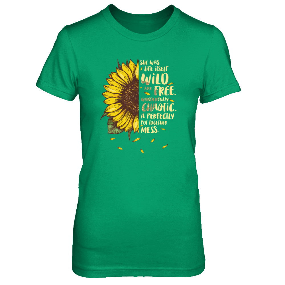 She Was Life Itself Wild And Free Vintage Sunflower T-Shirt & Tank Top | Teecentury.com